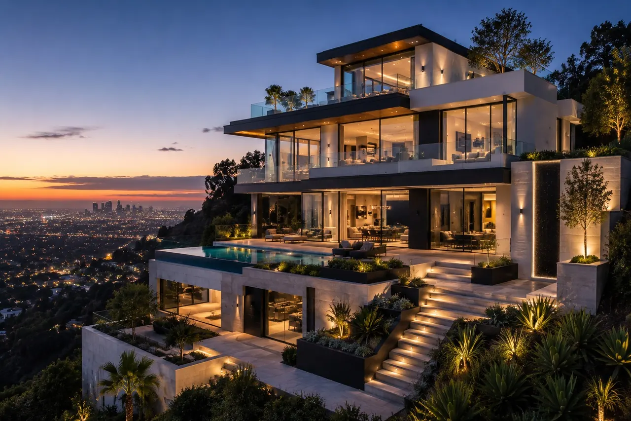 Modern Hillside Estate en Beverly Hills, California